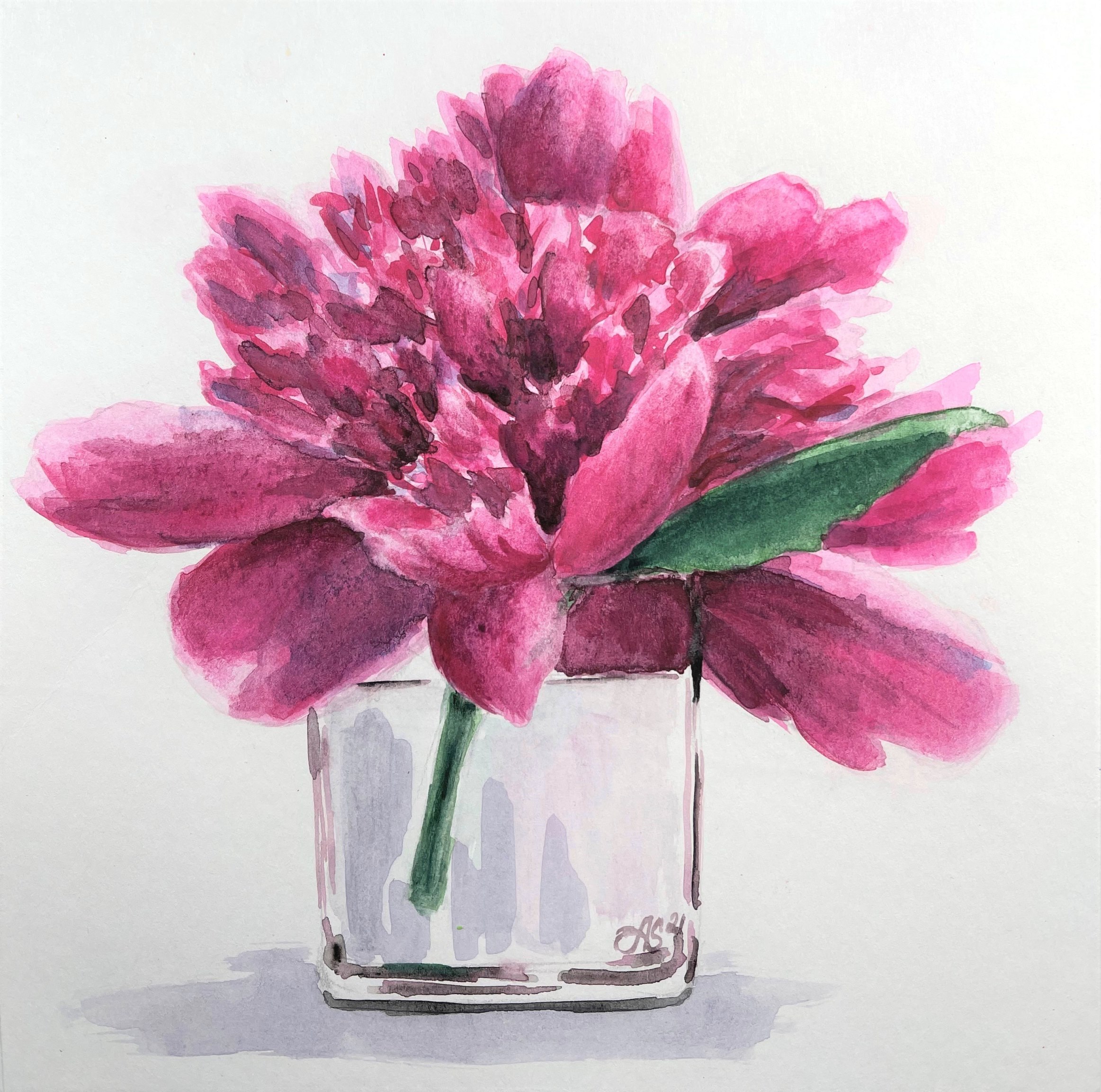 "A glass of peony"